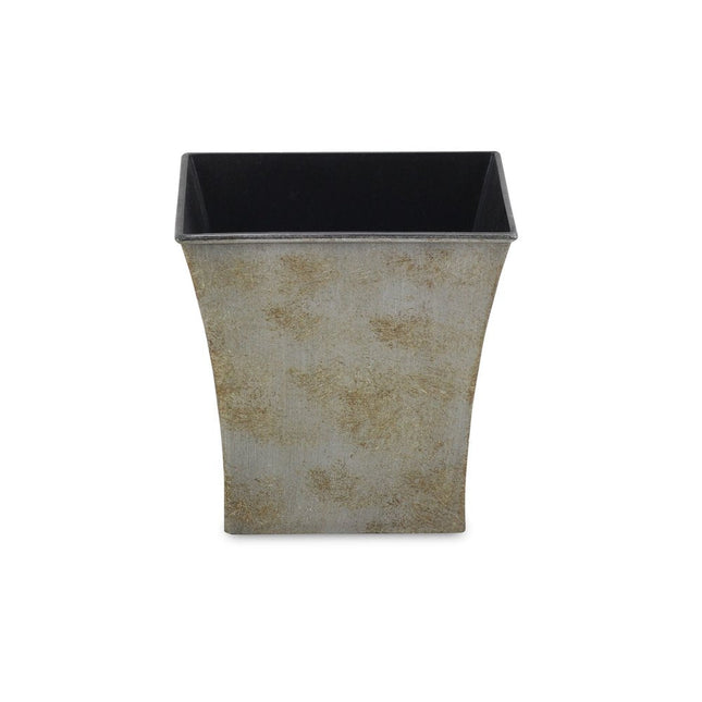 7" Gray Recycled Plastic Indoor Outdoor Square Pot Planter HomeRoots