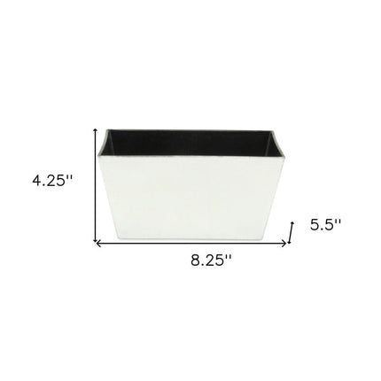 8" Silver Recycled Plastic Indoor Outdoor Rectangular Planter Box HomeRoots