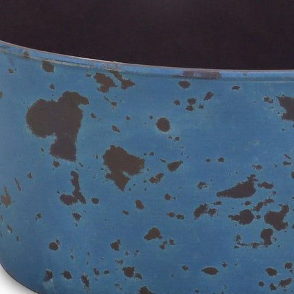 10" Blue Recycled Plastic Indoor Outdoor Round Pot Planter HomeRoots