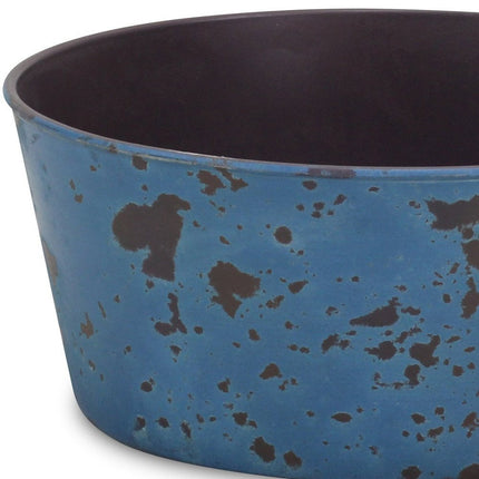 10" Blue Recycled Plastic Indoor Outdoor Round Pot Planter HomeRoots