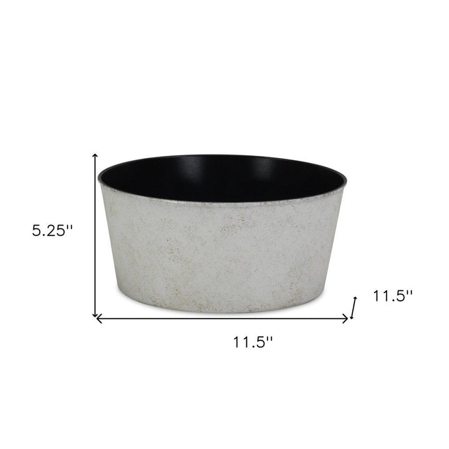 12" Cream Recycled Plastic Indoor Outdoor Round Pot Planter HomeRoots