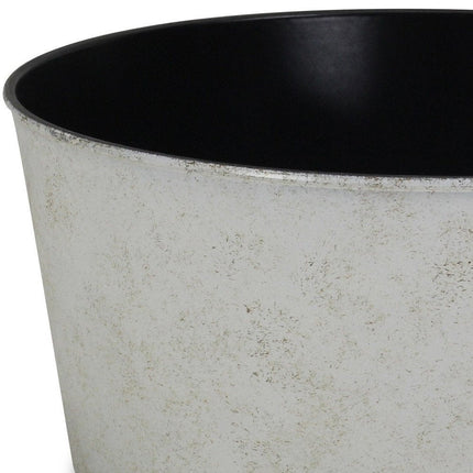 12" Cream Recycled Plastic Indoor Outdoor Round Pot Planter HomeRoots