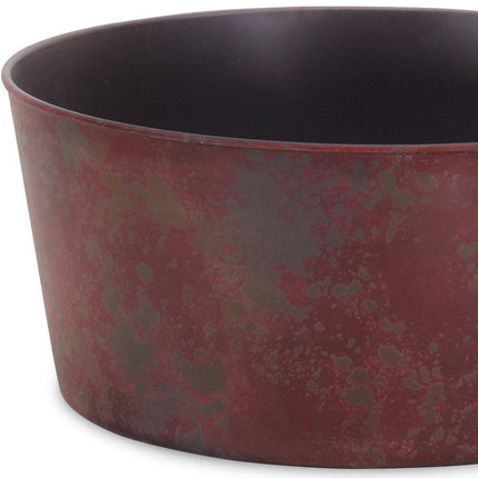 12" Red Recycled Plastic Indoor Outdoor Round Pot Planter HomeRoots