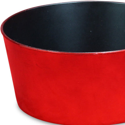 12" Red Recycled Plastic Indoor Outdoor Round Pot Planter HomeRoots