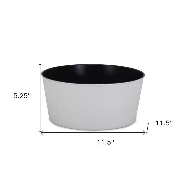 12" White Recycled Plastic Indoor Outdoor Round Pot Planter HomeRoots