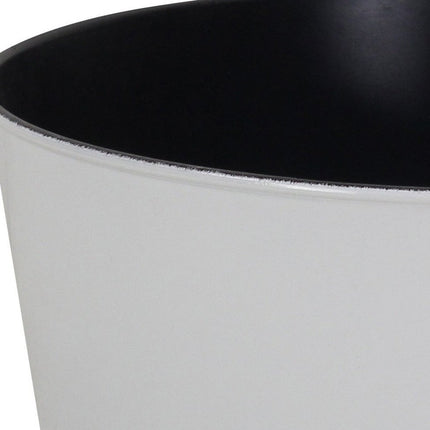 12" White Recycled Plastic Indoor Outdoor Round Pot Planter HomeRoots