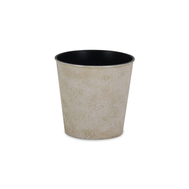 5" Cream Recycled Plastic Indoor Outdoor Round Pot Planter HomeRoots