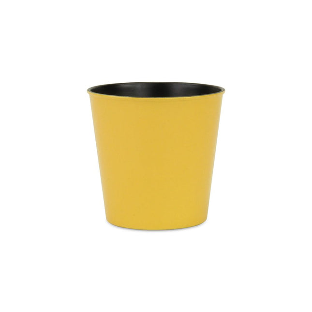 5" Yellow Recycled Plastic Indoor Outdoor Round Pot Planter HomeRoots