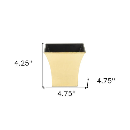 5" Gold Recycled Plastic Indoor Outdoor Square Pot Planter HomeRoots