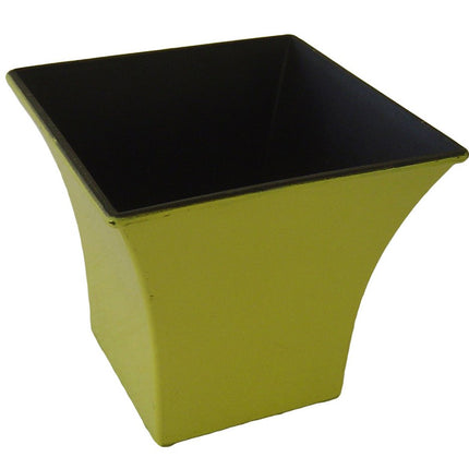 5" Yellow Recycled Plastic Indoor Outdoor Square Pot Planter HomeRoots