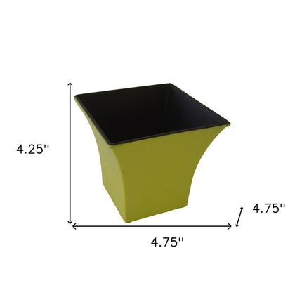 5" Yellow Recycled Plastic Indoor Outdoor Square Pot Planter HomeRoots