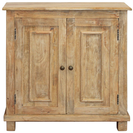 34" Light Brown Solid Wood Sideboard with Two Doors HomeRoots