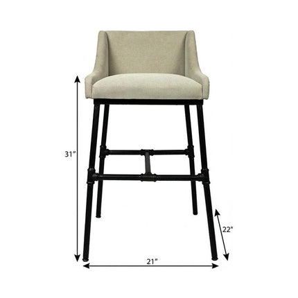 Light Gray and Black Linen Dining Arm Chair HomeRoots