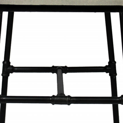 Light Gray and Black Linen Dining Arm Chair HomeRoots