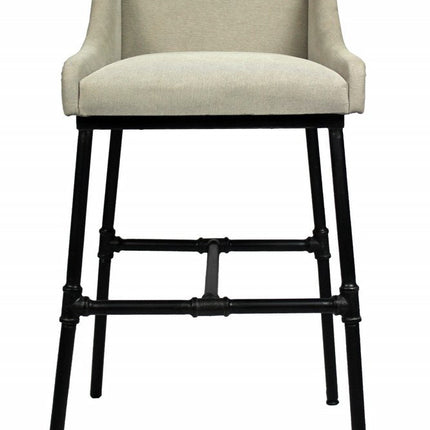 Light Gray and Black Linen Dining Arm Chair HomeRoots