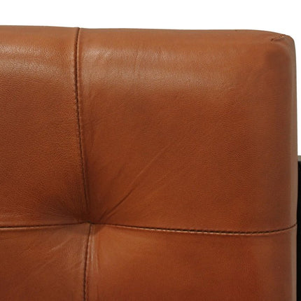 Tufted Cinnamon and Black Upholstered Leather Dining Side Chair HomeRoots