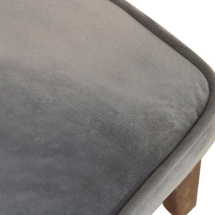 Set of Two Gray And Brown Upholstered Velvet Dining Parsons Chairs HomeRoots
