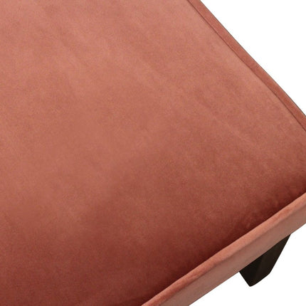 Set of Two Blush and Brown Upholstered Velvet Dining Parsons Chairs HomeRoots