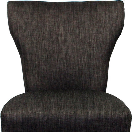 Set of Two Dark Gray And Brown Upholstered Fabric Dining Parsons Chairs HomeRoots