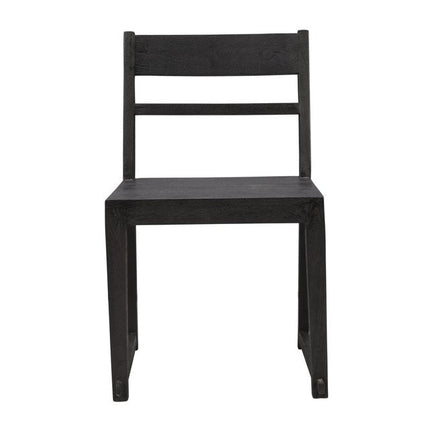 Set of Two Dark Gray Ladder Back Dining Side Chairs HomeRoots