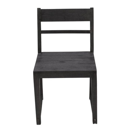 Set of Two Dark Gray Ladder Back Dining Side Chairs HomeRoots