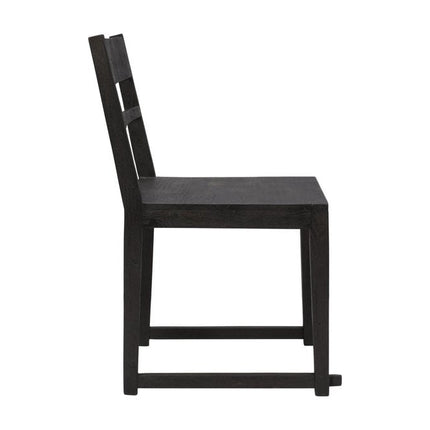 Set of Two Dark Gray Ladder Back Dining Side Chairs HomeRoots