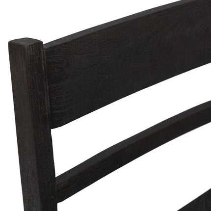 Set of Two Dark Gray Ladder Back Dining Side Chairs HomeRoots
