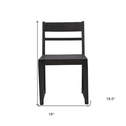 Set of Two Dark Gray Ladder Back Dining Side Chairs HomeRoots