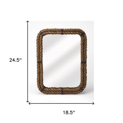 25" Brown Framed Accent Mirror HomeRoots