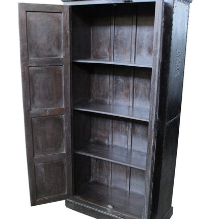 72" Dark Brown Solid Wood Pantry Or Storage Closet HomeRoots