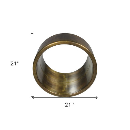 21" Brass Round Metal Framed Accent Mirror HomeRoots