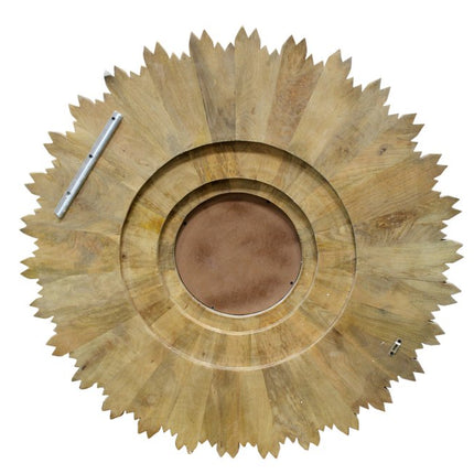 44" Antiqued Gold Sunburst Wood and Metal Framed Accent Mirror HomeRoots
