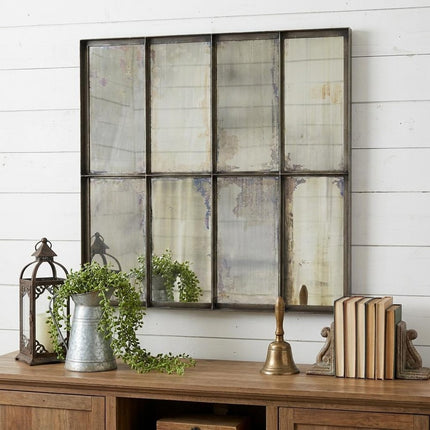 40" Black Square Metal Framed Accent Mirror HomeRoots
