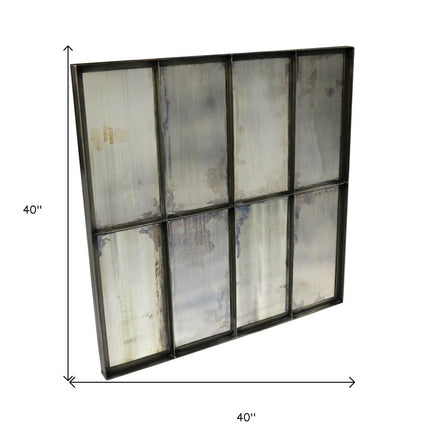 40" Black Square Metal Framed Accent Mirror HomeRoots