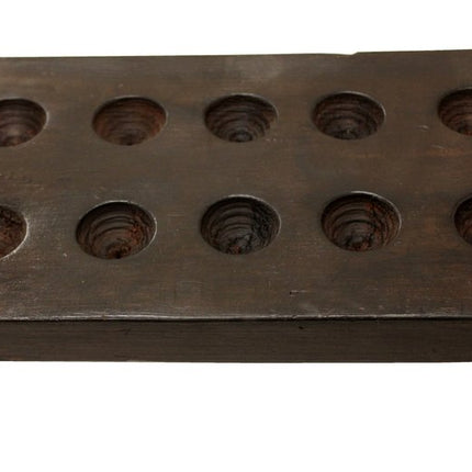 2" Brown Wood Geometric Tabletop Dish Candle Holder HomeRoots