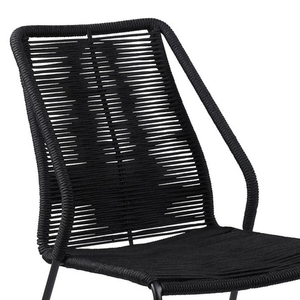 Set of Two 22" Black Metal Outdoor Dining Chair HomeRoots