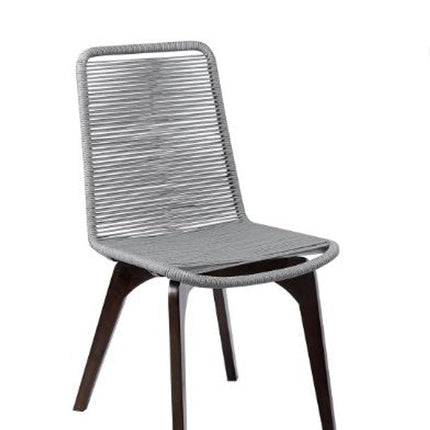 Set of Two 18" Silver Solid Wood Outdoor Dining Chair HomeRoots
