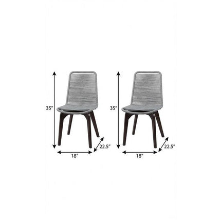 Set of Two 18" Silver Solid Wood Outdoor Dining Chair HomeRoots