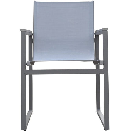 Set of Two 22" Light Gray Metal Outdoor Dining Chair HomeRoots
