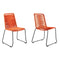 Set of Two 23" Tangerine Metal Outdoor Dining Chair HomeRoots