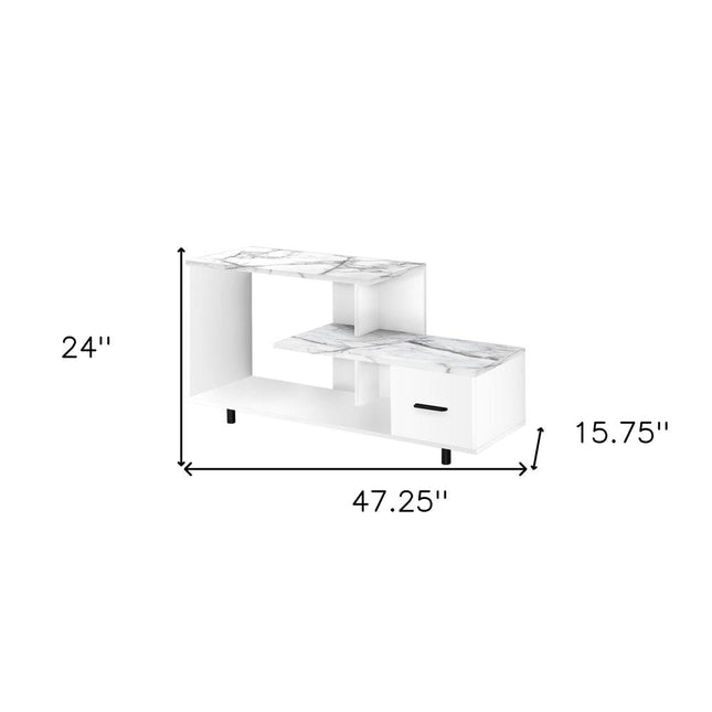 47" White Cabinet Enclosed Storage TV Stand HomeRoots
