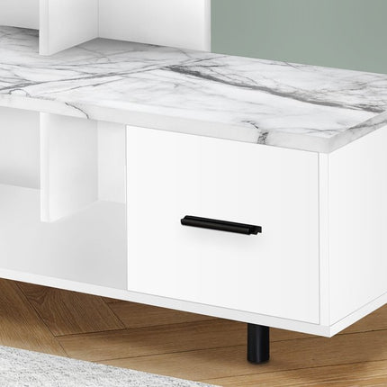 47" White Cabinet Enclosed Storage TV Stand