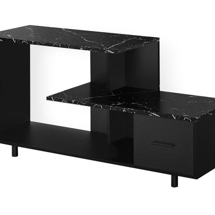 47" Black Cabinet Enclosed Storage TV Stand HomeRoots