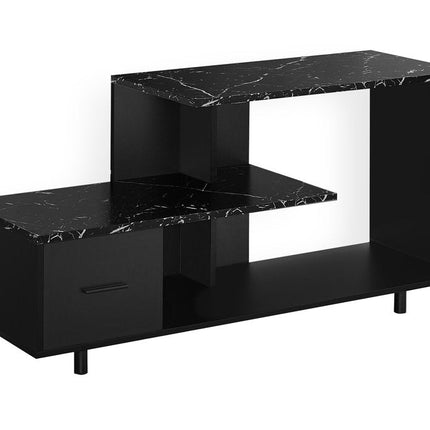 47" Black Cabinet Enclosed Storage TV Stand HomeRoots