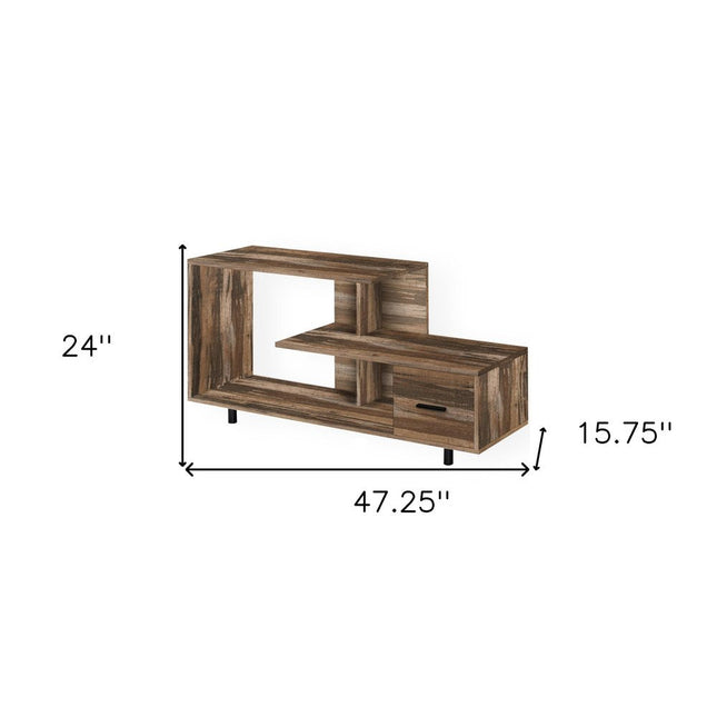 47" Brown Cabinet Enclosed Storage TV Stand HomeRoots