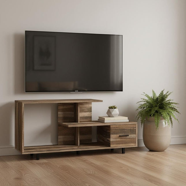 47" Brown Cabinet Enclosed Storage TV Stand HomeRoots