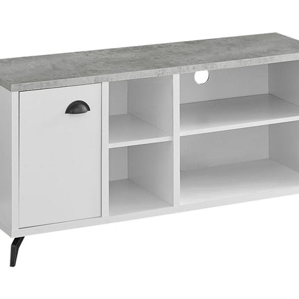 47" Gray And White Wood Enclosed and Open Storage TV Stand HomeRoots