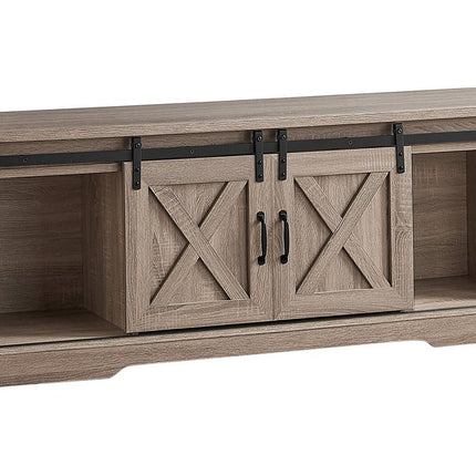 59" Deep Taupe Cabinet Enclosed Storage TV Stand