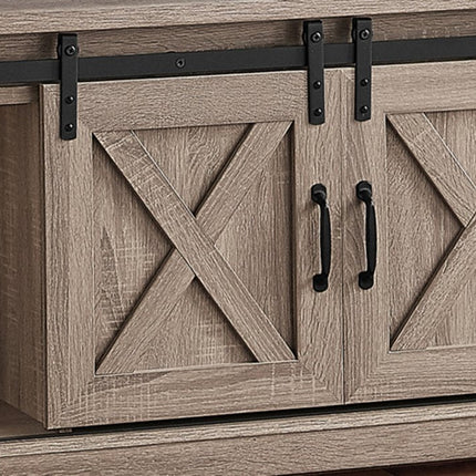 59" Deep Taupe Cabinet Enclosed Storage TV Stand HomeRoots