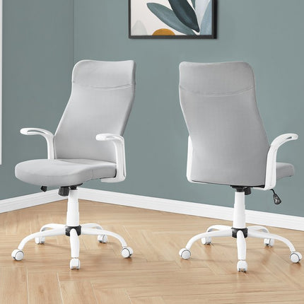 Gray and White Rolling Drafting Chair HomeRoots
